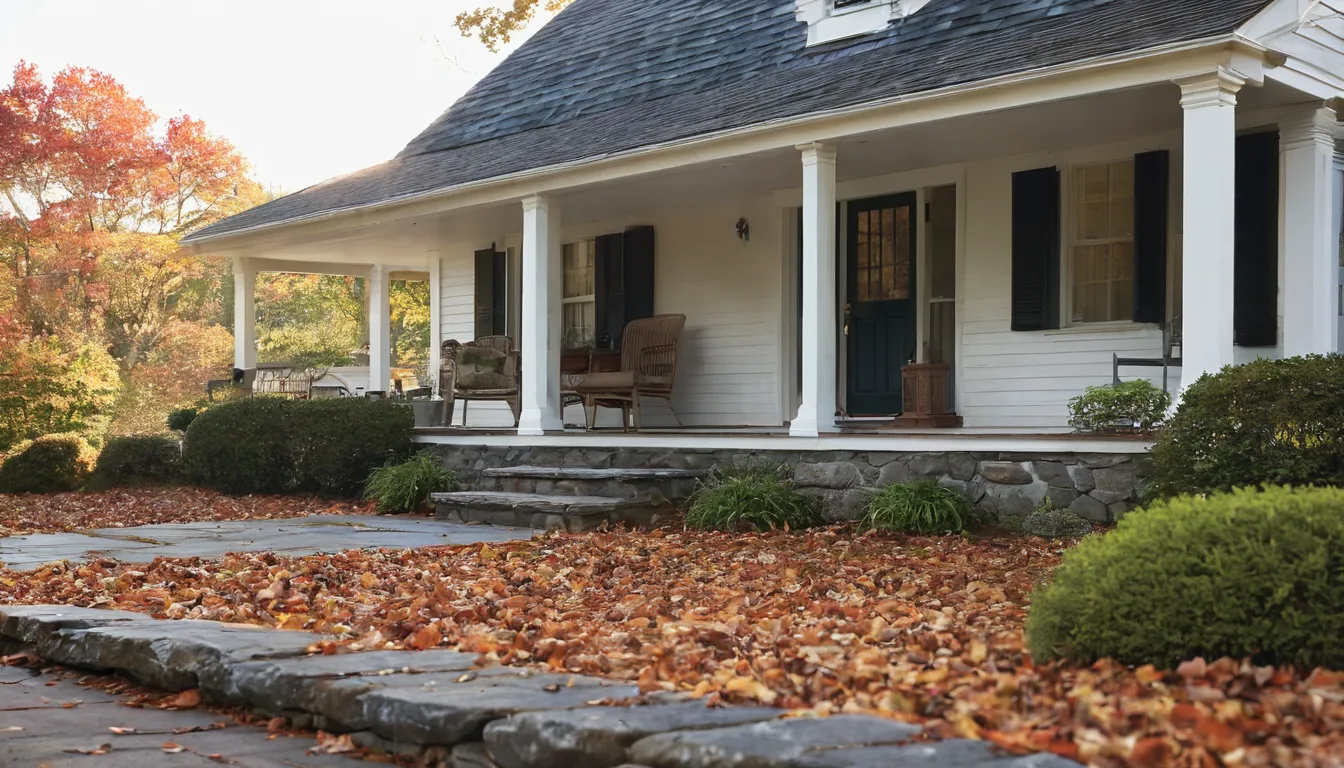 A suburban home exterior in Peabody on a crisp autumn morning